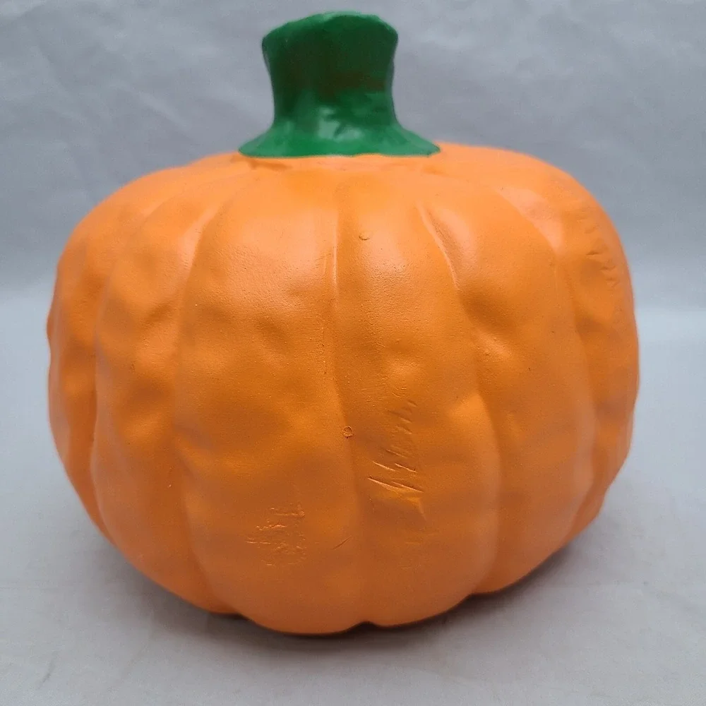 Vintage Halloween Earthenware‎ Pumpkin Jack o' Lantern Candle Tea Light Holder